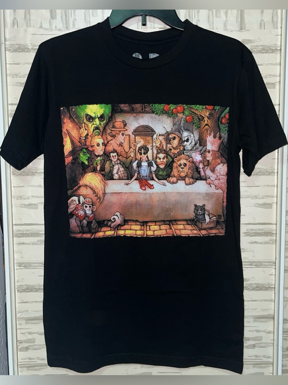 Get Down Art Wizard Of Oz Last Supper Horror T-shirt, Small Black Unisex NWOT